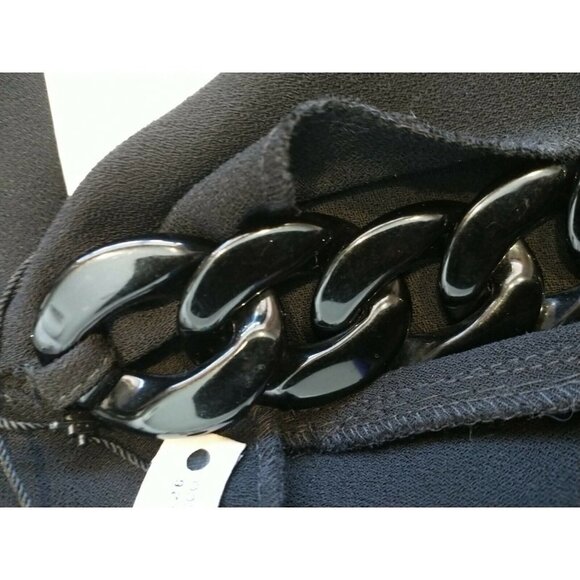 ZARA Size XS OFF-THE-SHOULDER DRESS Cocktail Event Formal BLACK Sheath Chain NEW - Picture 11 of 11